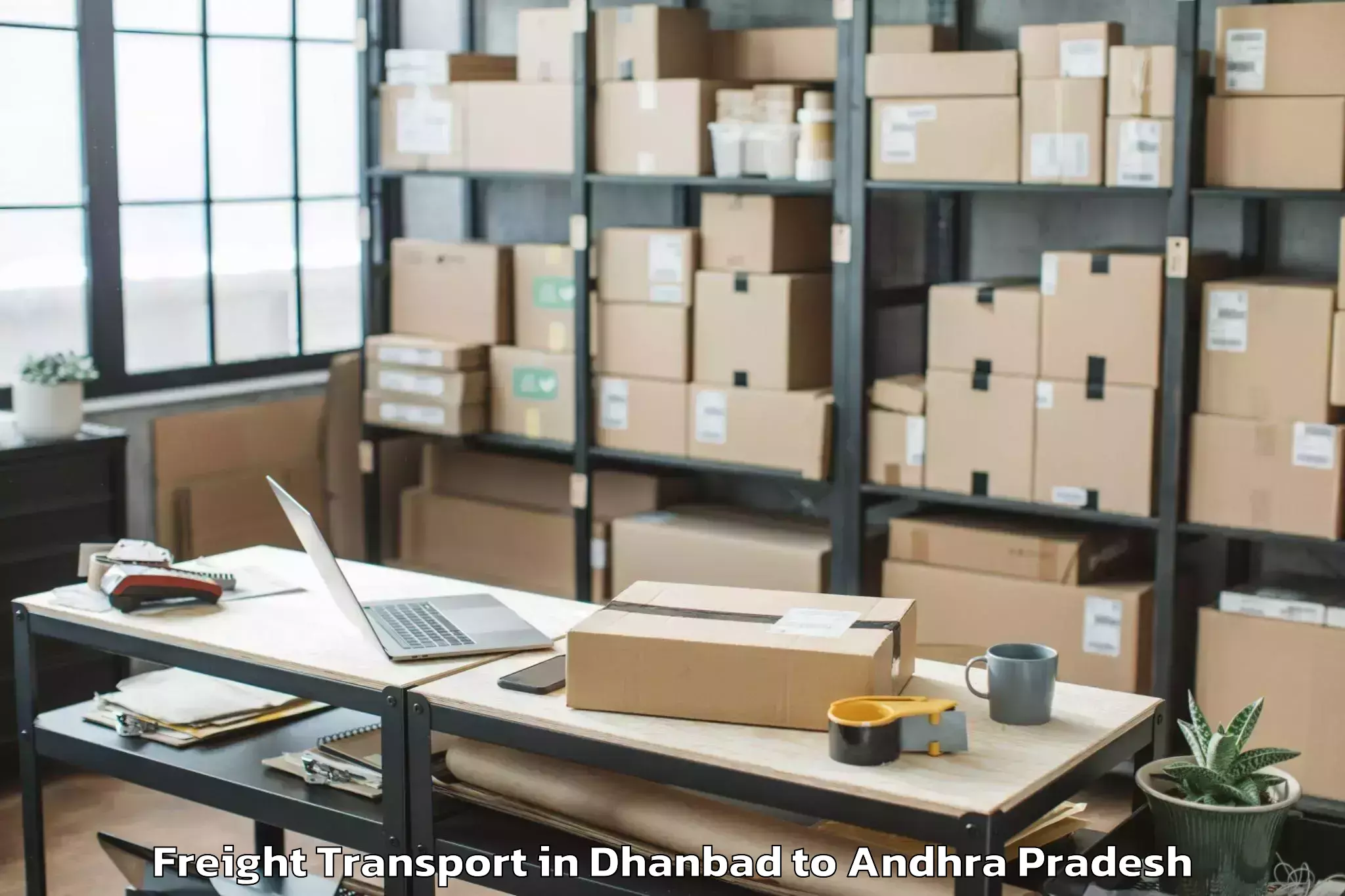 Trusted Dhanbad to Nidamanur Freight Transport